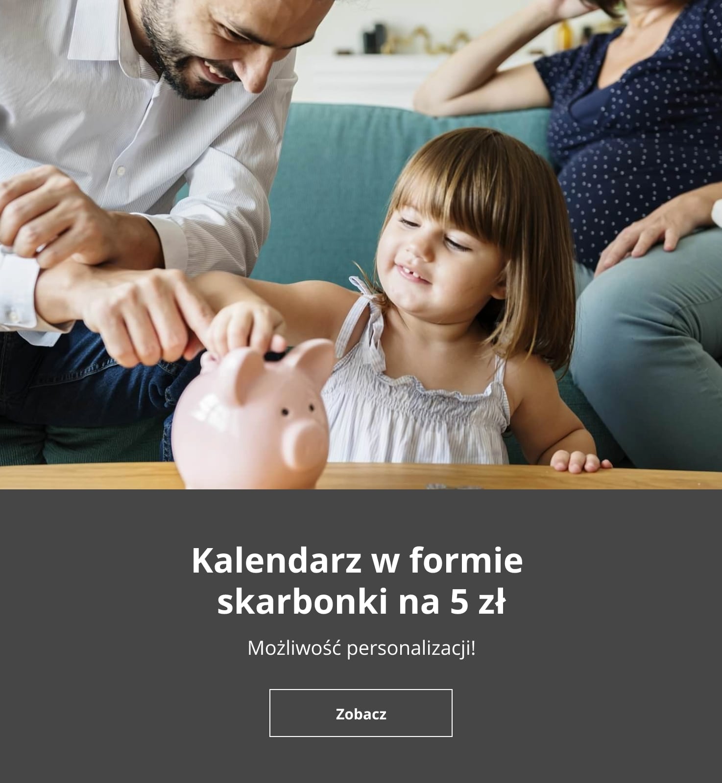 kalendarz w formie skarbonki
