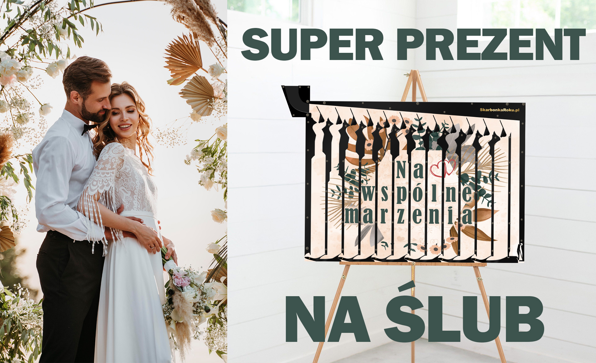 Pomysł na prezent na ślub – skarbonka ścienna na 5 zł